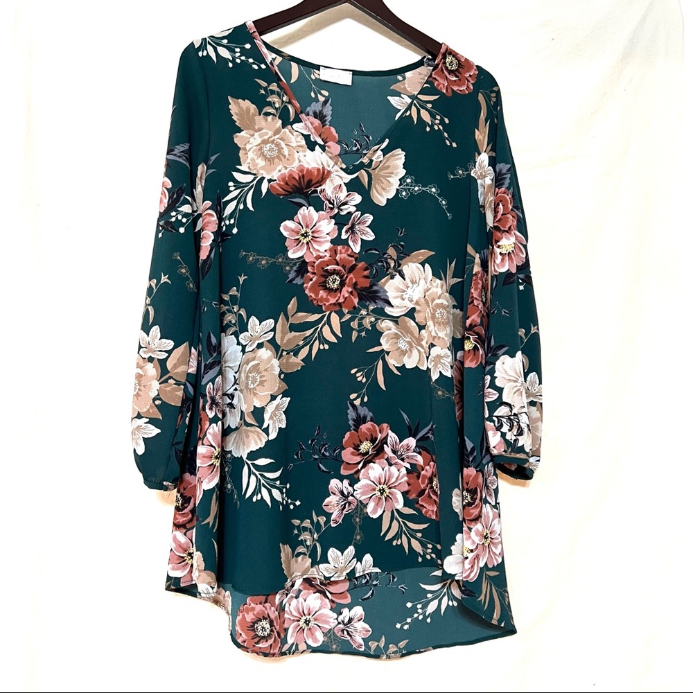 Olive Green Floral Tunic Mint Julep Boutique